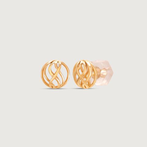 Graceful Swirl Gold Stud Earrings