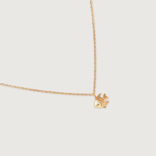 Golden Fish Charm 14Kt Gold Necklace Set,,hi-res image number null