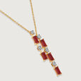 Sparkling Baguettes 14KT Ruby & Diamond Necklace,,hi-res view 2