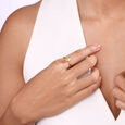 Firefly Flair 14 kt Gold & Green Amethyst Finger Ring,,hi-res view 2