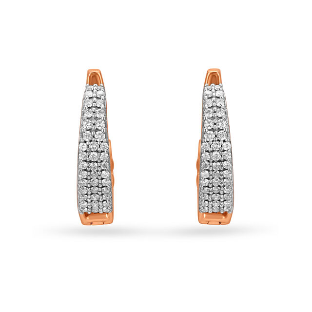 True Love In Diamond 18KT Gold Hoop Earrings,,hi-res view 2