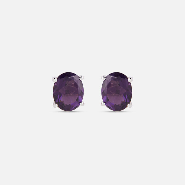 Vibrant Purple Silver Stud Earrings,,hi-res image number null