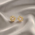 Floral Whispers 14 Kt Gold & Pearl Stud Earrings,,hi-res view 1