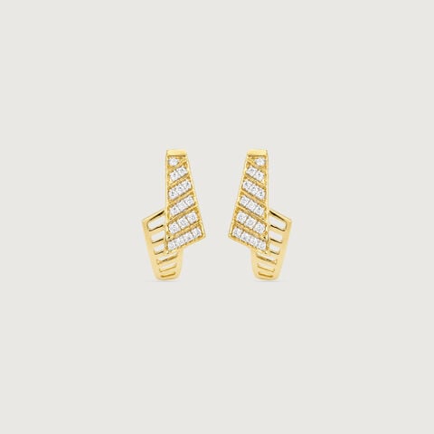 Angular Motion Diamond Hoop Earrings
