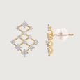 Sequin Shine Gold & Diamond Stud Earrings,,hi-res view 3