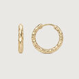 Hammered Texture Gold Hoop Earrings,,hi-res view 5