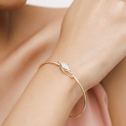 14KT Yellow Gold Gilded Geometric Glory Diamond Bangle