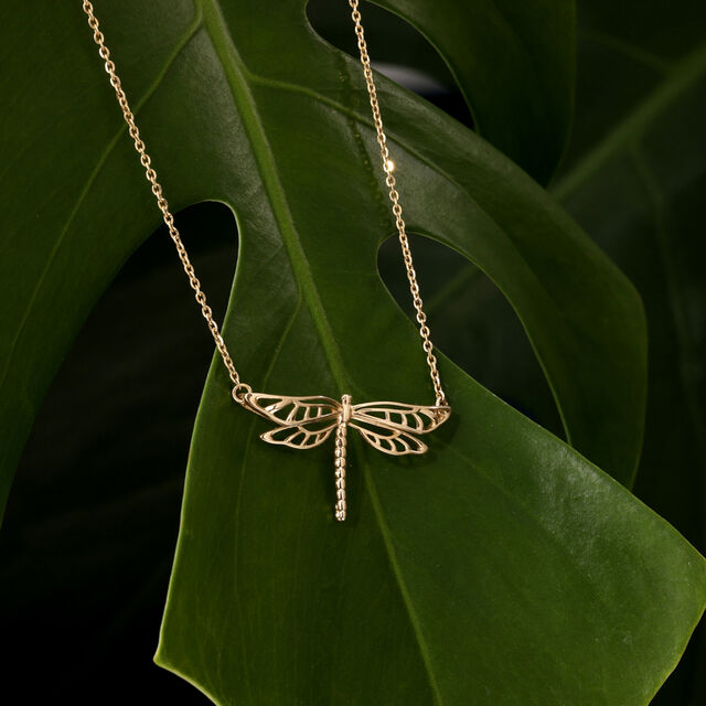 Airy Dragonfly Gold Necklace,,hi-res image number null