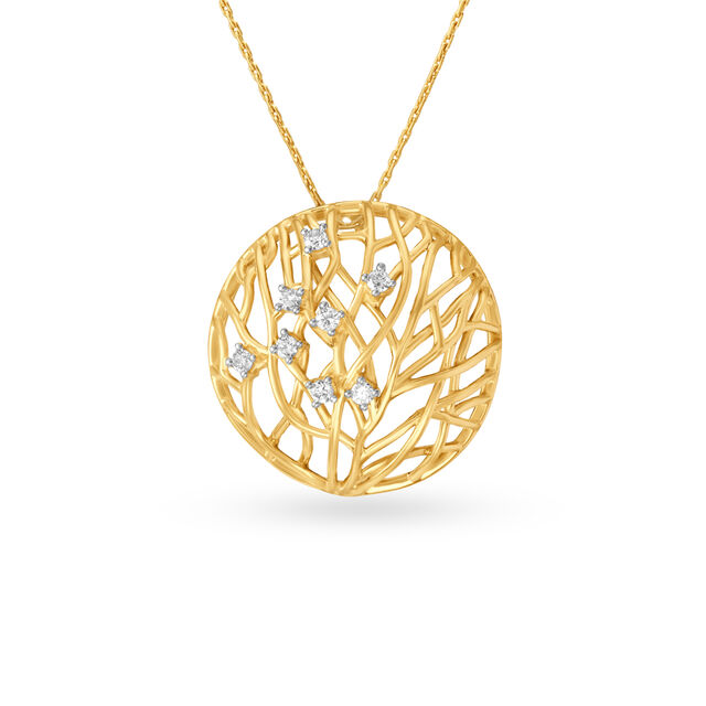18KT Friends of Bride Yellow Gold and Diamond pendant,,hi-res view 1
