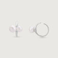 Bubble Bloom Silver Hoop Earrings,,hi-res view 4