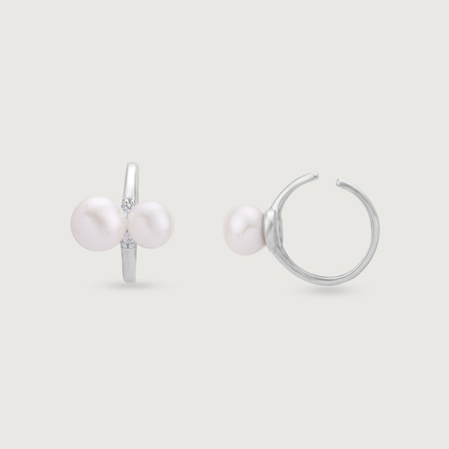 Bubble Bloom Silver Hoop Earrings,,hi-res image number null