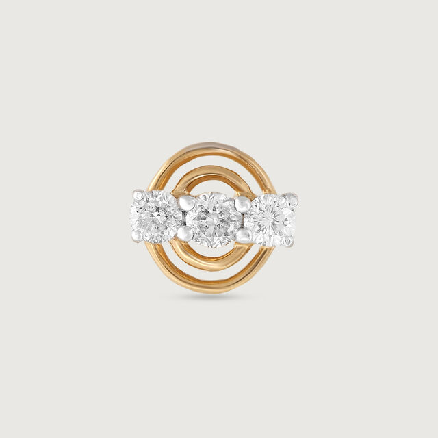 Cosmic Loop Gold and Diamond Nose Pin,,hi-res image number null