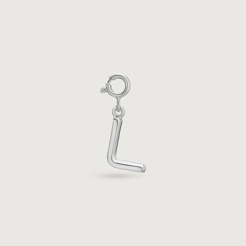 Elegant Initial L Silver Charm
