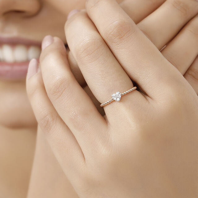 14kt Rose Gold Heart Shaped Diamond Ring,,hi-res image number null