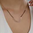 Elegant Curve Gold and Diamond Mangalsutra,,hi-res view 2