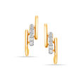 14Kt Yellow Gold Break Barriers Diamond Hoop Earring,,hi-res view 2