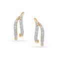 14Kt Yellow Gold Dotted Delight Diamond Hoop Earring,,hi-res view 2