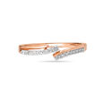 14KT Rose Gold Crossed Paths Diamond Finger Ring,,hi-res view 1