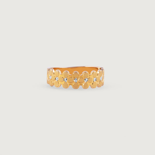 Textured Floral Gold Ring,,hi-res image number null