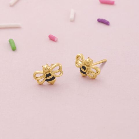 Buddy Bee Gold Stud Earrings