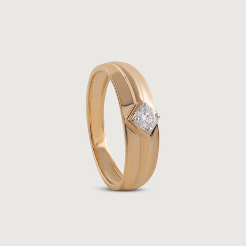 Edgy Angles Gold & Diamond Ring for Men