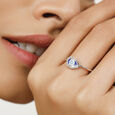 14KT White Gold Dazzling Defender Diamond Finger Ring,,hi-res view 3