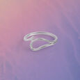 Minimal Curved Silver Ring,,hi-res view 1