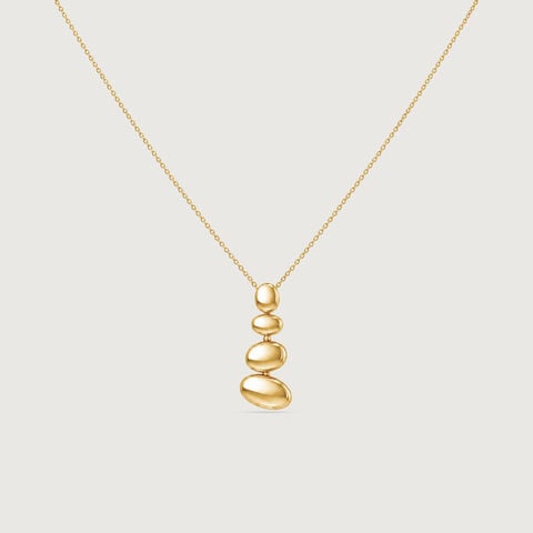 Balanced Pebble Gold Pendant