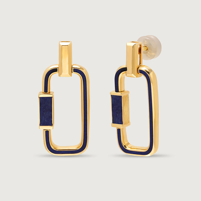 Dynamic Flip Lapis Lazuli 18 KT Drop Earring,,hi-res image number null
