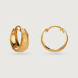 22KT Yellow Gold Brilliant Broad Hoop Earrings,,hi-res view 3