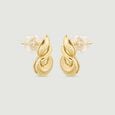 Sleek Fluid Gold Stud Earrings,,hi-res view 5