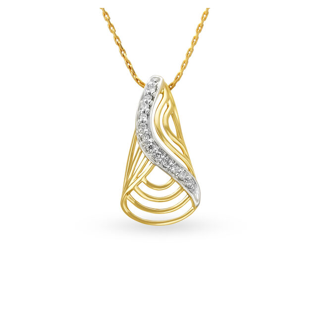 14KT Yellow Gold Diamond Pendant,,hi-res image number null