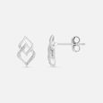 Entwined Sparkling Silver Stud Earrings,,hi-res view 4