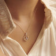 Glowing Initial Diamond Pendant,,hi-res view 2