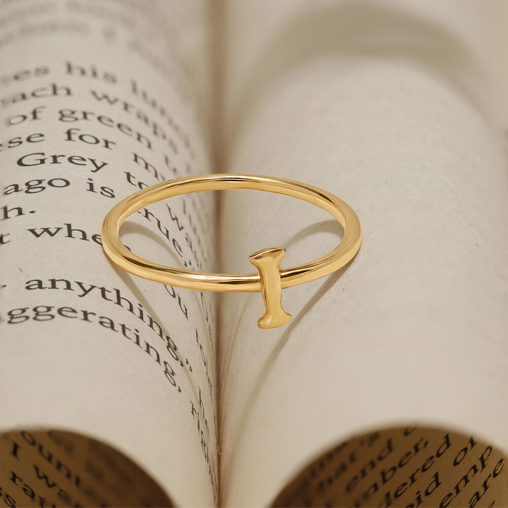 14kt gold sales initial ring