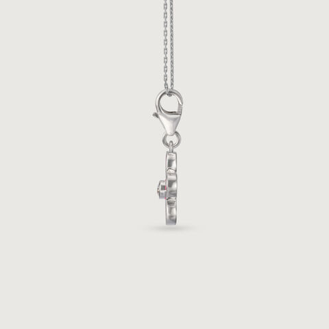 Pink Blossom Flower Silver Charm