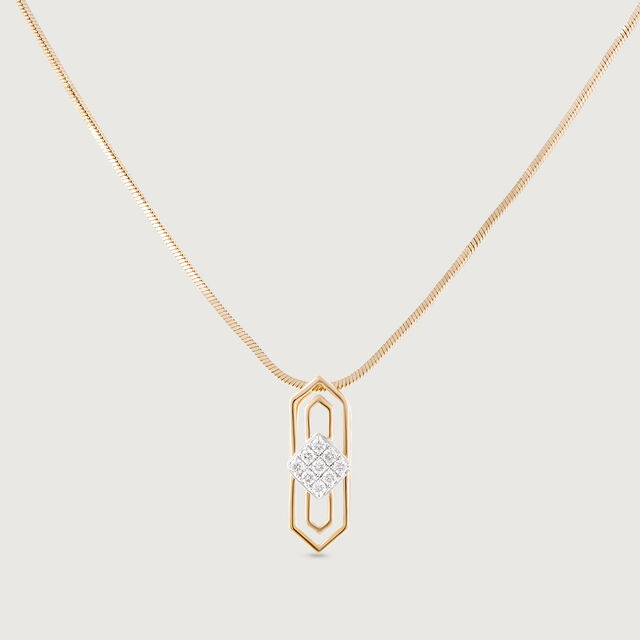 Prism Shield Gold & Diamond Pendant,,hi-res image number null