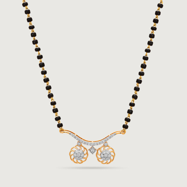 Floral Symphony 18 KT Gold and Diamond Vati Mangalsutra,,hi-res image number null