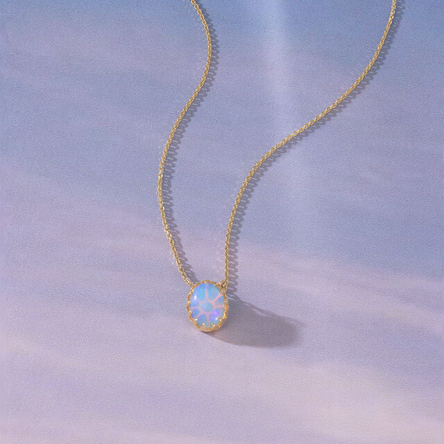 Luminous Opal Gold Necklace,,hi-res image number null