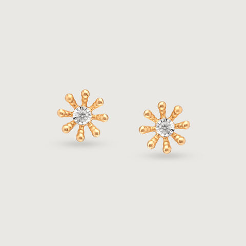 Spring Daisy Diamond Stud Earrings