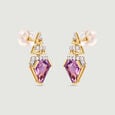 Sleek Radiant Amethyst Drop Earrings,,hi-res view 5