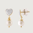 Heartfelt Harmony Gold & Diamond Drop Earrings,,hi-res view 2