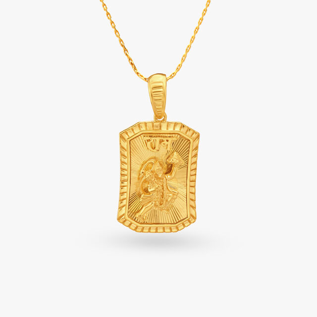 Small Hanuman Locket Gold Hanuman Pendant