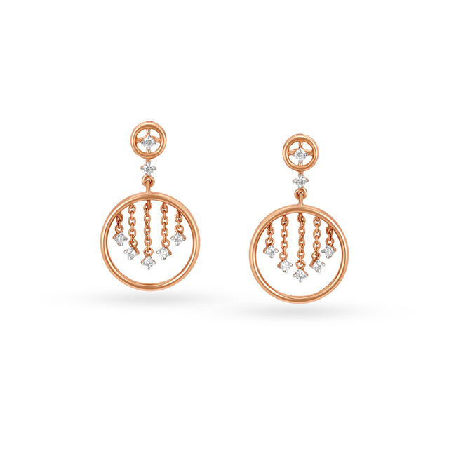 Palatial 18KT Gold & Diamond Drop Earrings,,hi-res view 2
