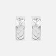 Braided Chic Silver Hoop Earrings,,hi-res view 3