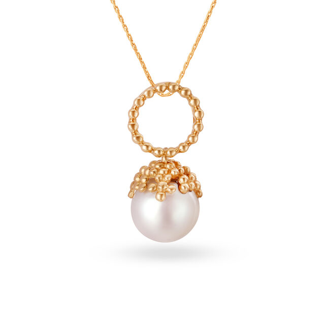 14KT Yellow Gold Pearl Pendant,,hi-res image number null