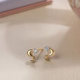 Serpentine Sparkle 14KT Gold & Diamond Stud Earrings,,hi-res view 1