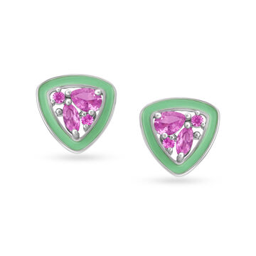 925 Silver Eye Catching Triangle Stud Earrings