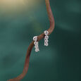 Radiant Line Silver Drop Earrings,,hi-res view 1