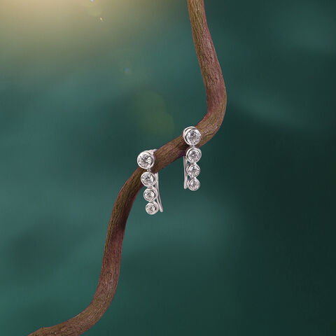 Radiant Line Silver Drop Earrings